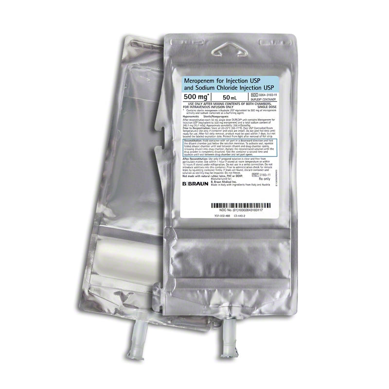 Meropenem Injection, 50mg, 50ml, (Rx) (Item is Non-Returnable) 24/ct (Continental US+HI Only, Excluding IN and ND)