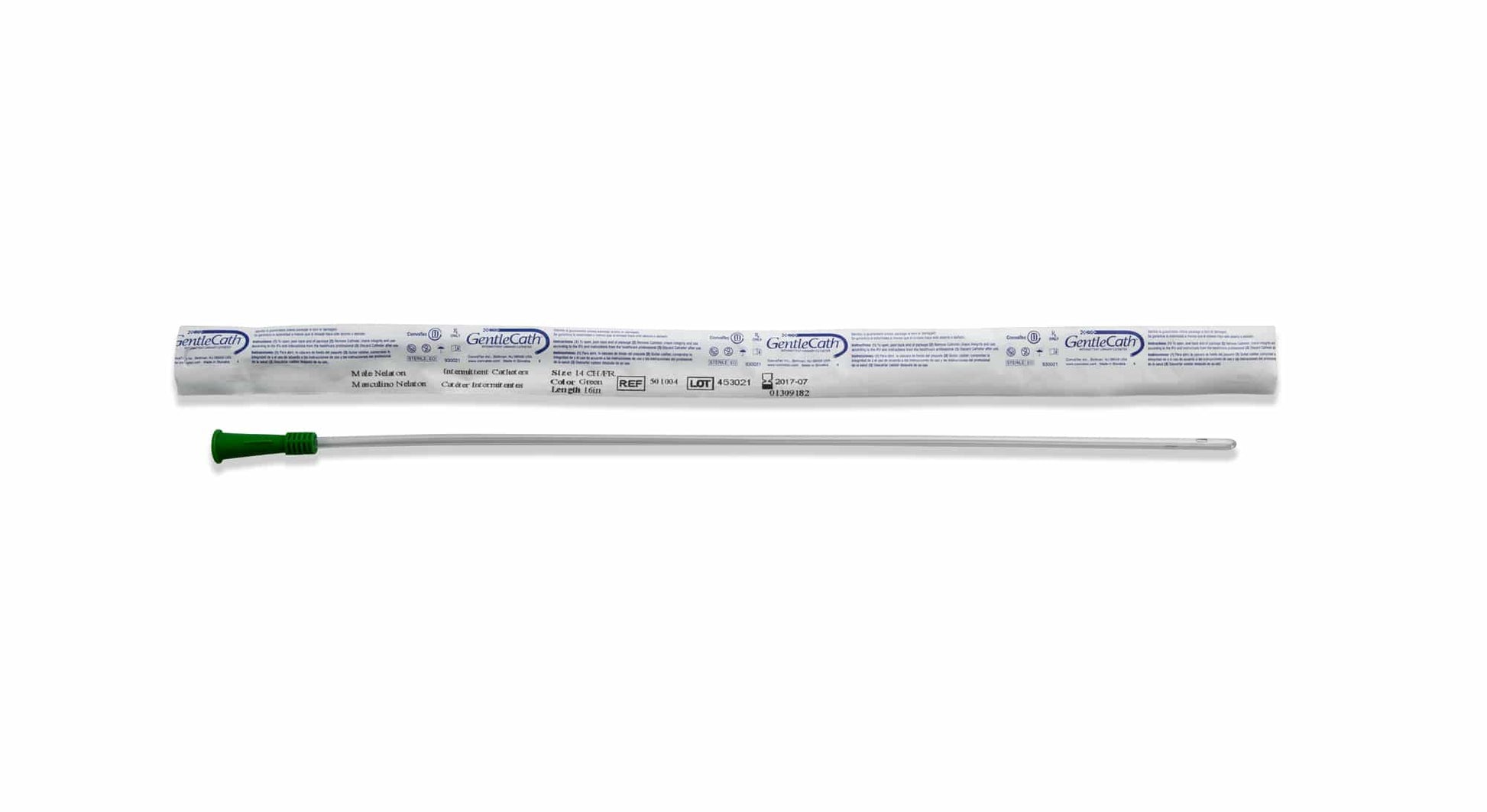 Urinary Catheter, Male, Straight Tip, PVC, 15.9" Tube, 14 CH, 100/bx (Continental US Only)
