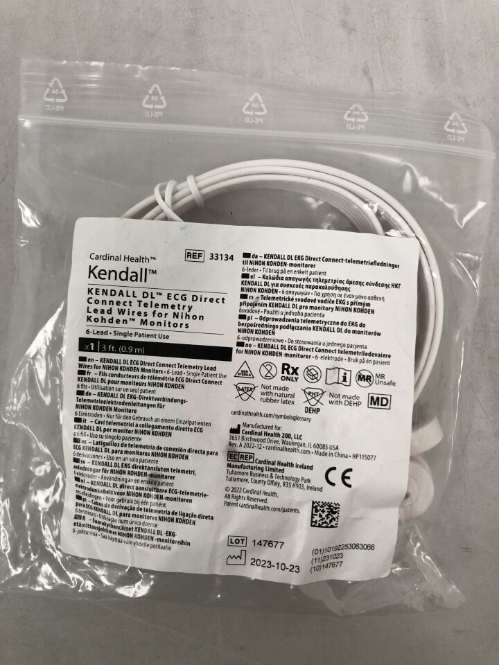 Cable & Leadwire System, 6 Lead, Nihon Kohden Direct Connect Telemetry System, 10/bx, 10 bx/cs (Continental US Only)