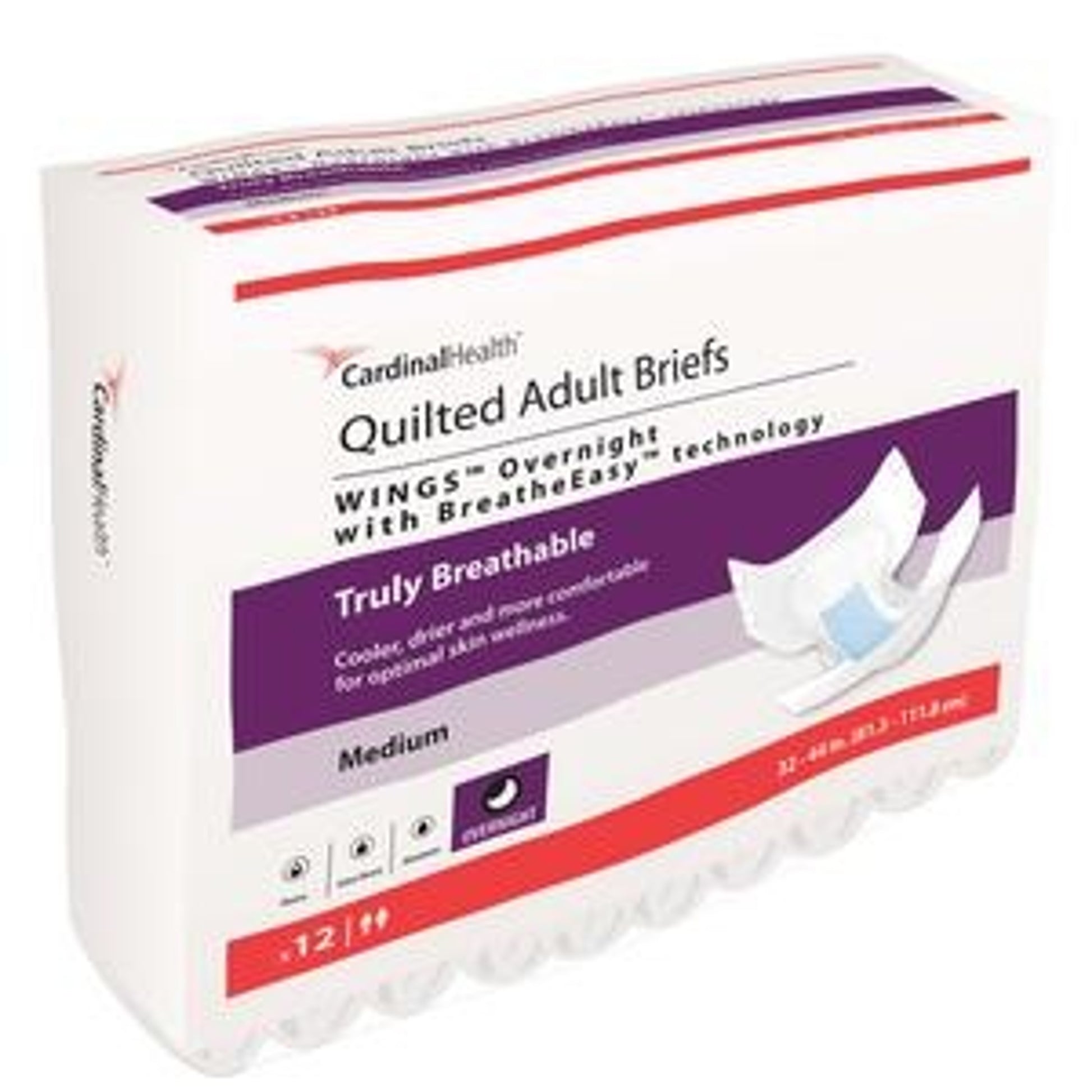 Adult Brief, Quilted, Overnight, Medium, (32"-44"), 12/bg, 8 bg/cs (Continental US Only)