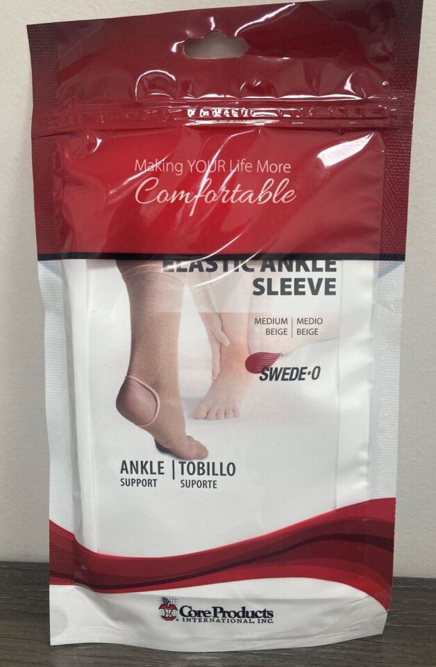 Elastic Ankle Sleeve, Beige, Medium, 11 x 4