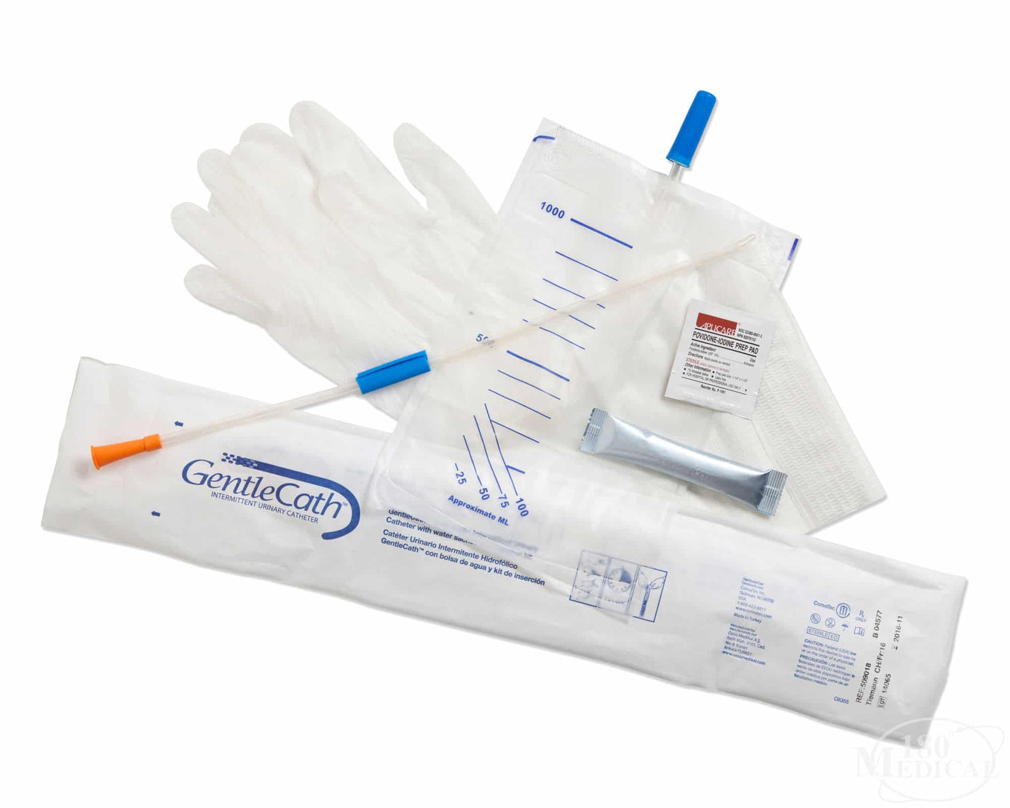 Urinary Catheter with Water Sachet and Kit, Tiemann, 16CH x 15.7", 10/bx (Continental US Only)