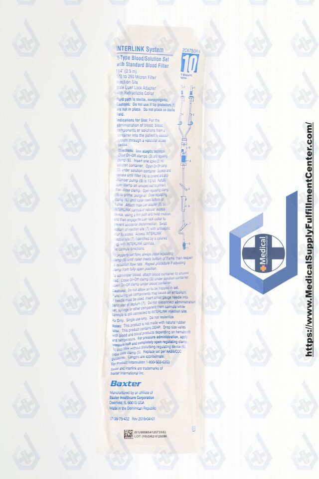 Paclitaxel Set, Vented Spike, Polyethylene Lined Tubing, Clearlink Luer Activated Valve, 0.2 Micron Filter, Male Luer Lock Adapter, 10 drops/ml, 107" Length, Pump segment and fluid path does not contain DEHP; outer layer of polyethylene lined tubing contains DEHP, 48/cs (Rx) (Continental US Only) (Product Access Restricted. Check with your sales rep to verify eligibility) (Item on Manufacturer Allocation - Inventory Limited when Available)