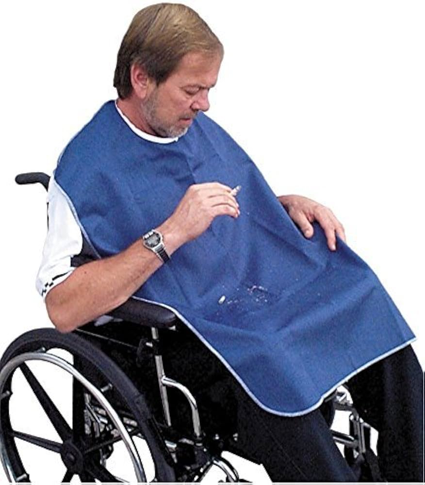 Fire-Retardant Bib, Denim Blue Kermel Material with White Trim, 24" x 36"