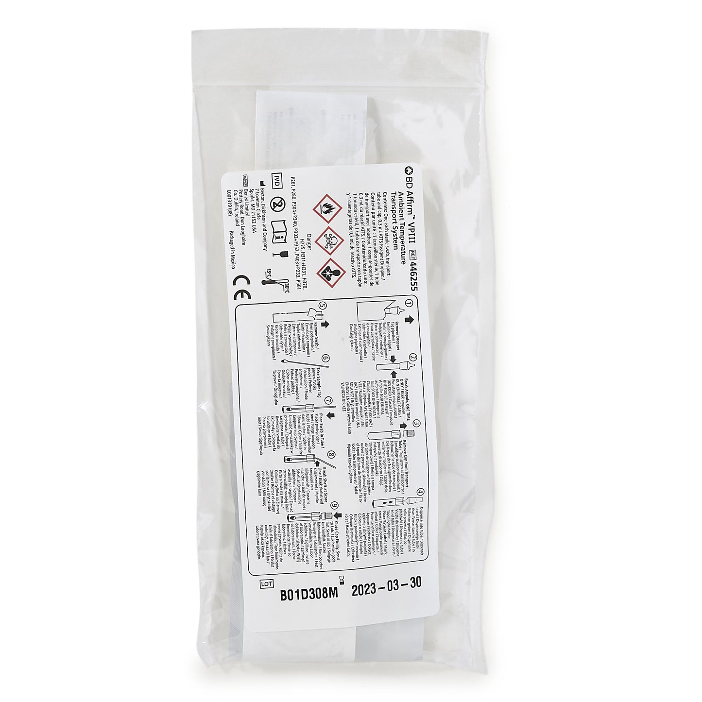 Affirm VPIII Specimen Collection and Transport Kit, 0.3 ml Collection Tube, Sterile, 100/pk (Item is considered HAZMAT and cannot ship via Air or to AK, GU, HI, MP, PR, VI) (Temp Sensitive; Non-Returnable) (Continental US Only) (Drop Ship Requires Pre-Approval)
