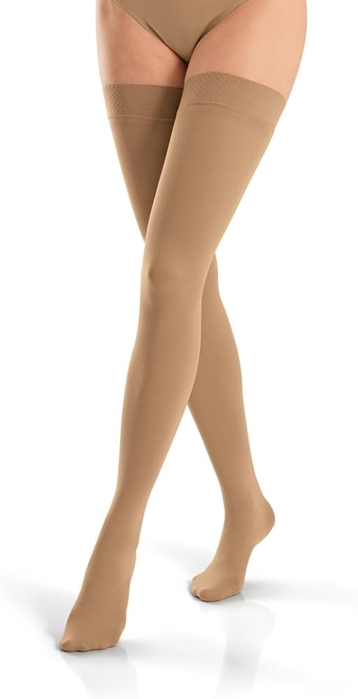Compression Hose, Thigh High, 20-30 mmHG, Closed Toe, Petite, Natural, X-Large (Continental US Only)