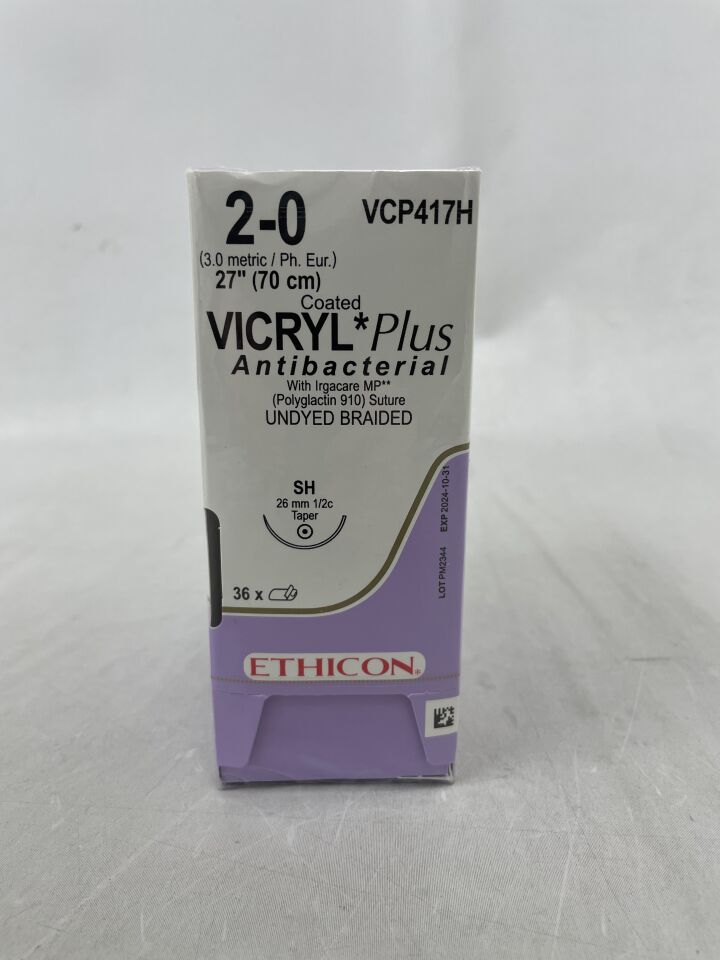 Suture, Taper Point, Size 2-0, 27", Undyed Braided, Needle SH, _ Circle, 3 dz/bx (Continental US Only)