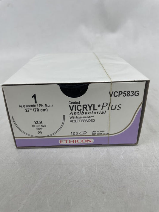 Suture, Taper Point, Size 1, 27", Violet Braided, Needle XLH, _ Circle, 1 dz/bx (Continental US Only)