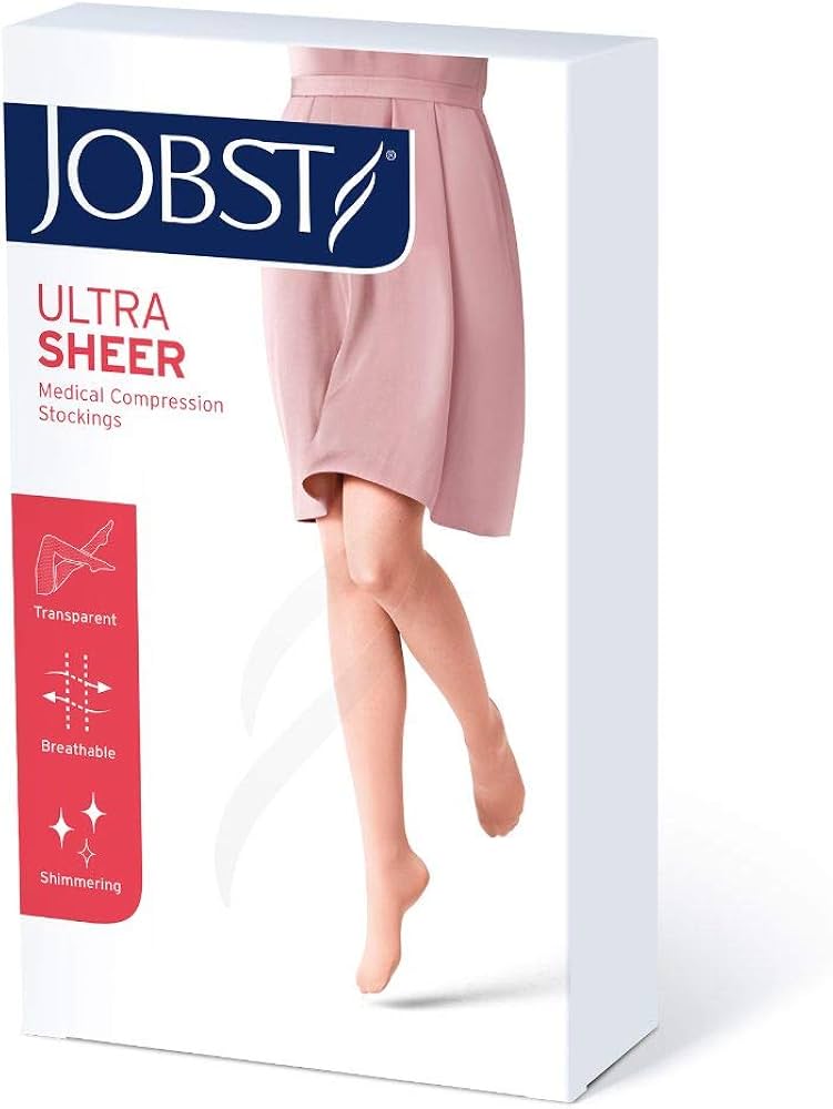 Compression Stocking, Thigh High, 15-20 mmHG, Closed Toe, Diamond, Classic Black, Large (Continental US Only)