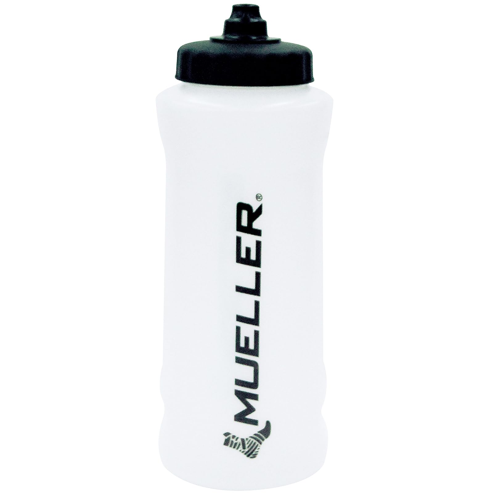 Quart Water Bottle, 1 Natural, Black Mueller Logo, w/ Black Sureshot Squeeze Cap (Products are only available for sale in the U.S. Products cannot be sold on Amazon.com or any other 3rd party platform without prior approval by Mueller.)