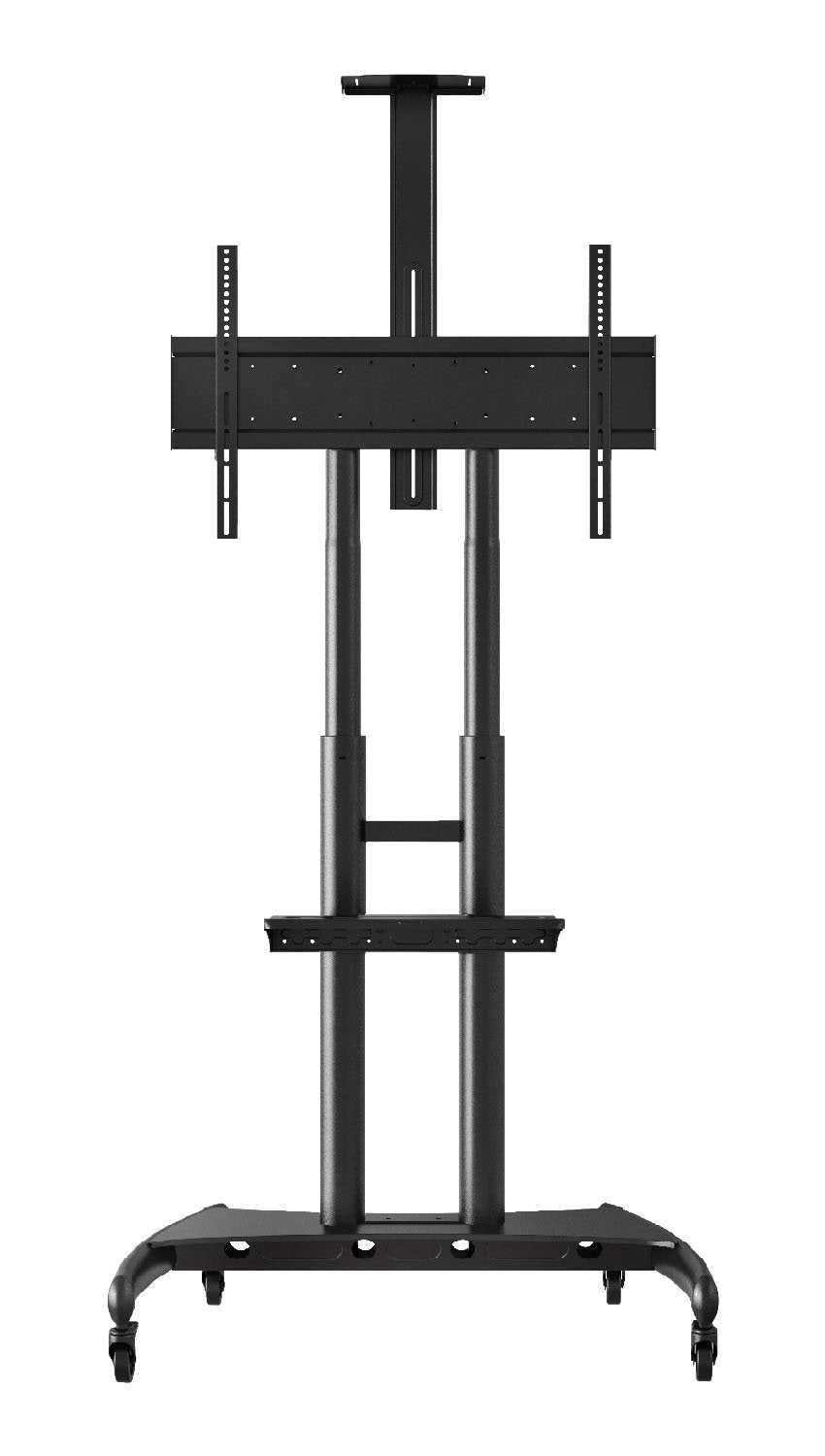 TV Stand, Large-Capacity, Adjustable-Height, 39.25"W x 28.25"D x 48"-65"H, Fits TV sizes 40"-80", (4) 2" Casters with Locking Brakes, Steel Frame, Maximum Weight Capacity 200 lbs., Assembly Required (DROP SHIP ONLY)`