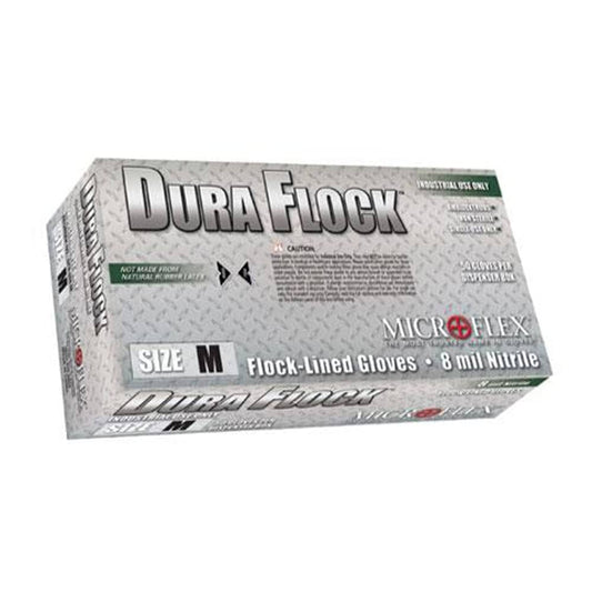 Flock-Lined Industrial Grade Nitrile Gloves, Large, 50/bx; 10 bx/cs (US Only)