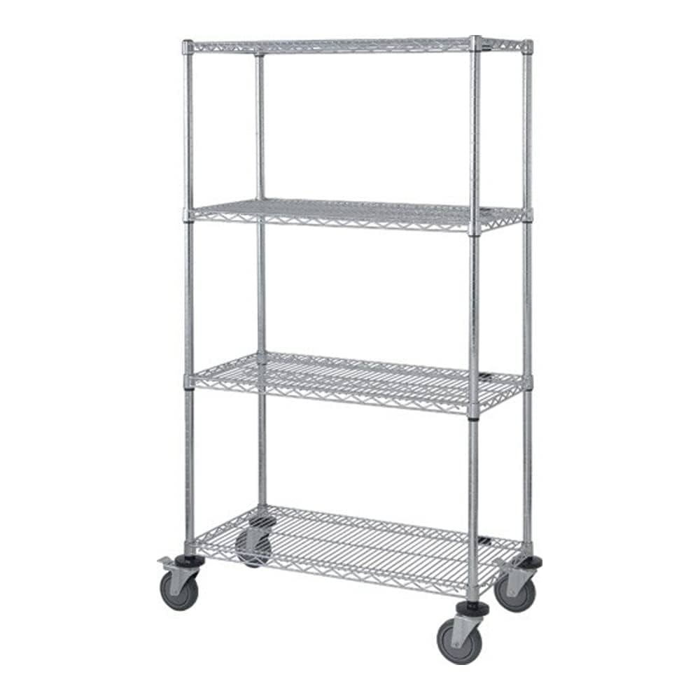 Cart, 24"W x 36"L x 69"H, 63"H Post, 5" Stem Caster Unit, Chrome (DROP SHIP ONLY)