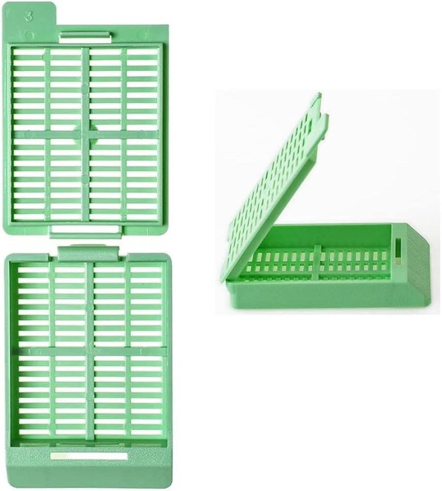 Swingsette Tissue Cassette, 45 Angle, Acetal, Base & Lid Packaged Separately, Green, 500/bx, 2 bx/cs