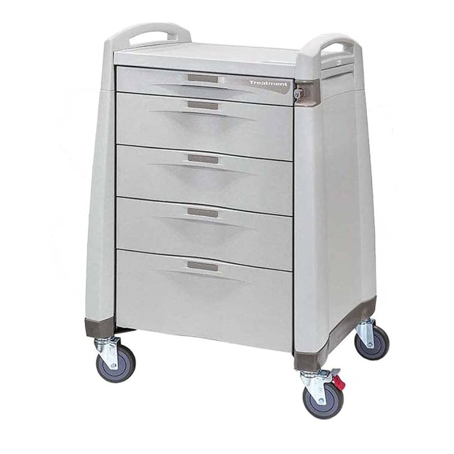 Compact Cart, 36" H x 24" D x 31" W, Extreme Blue, Core Lock, (1) 3" Drawer, (2) 6" Drawers,  Drawers and (1) 10" Drawer (DROP SHIP ONLY)