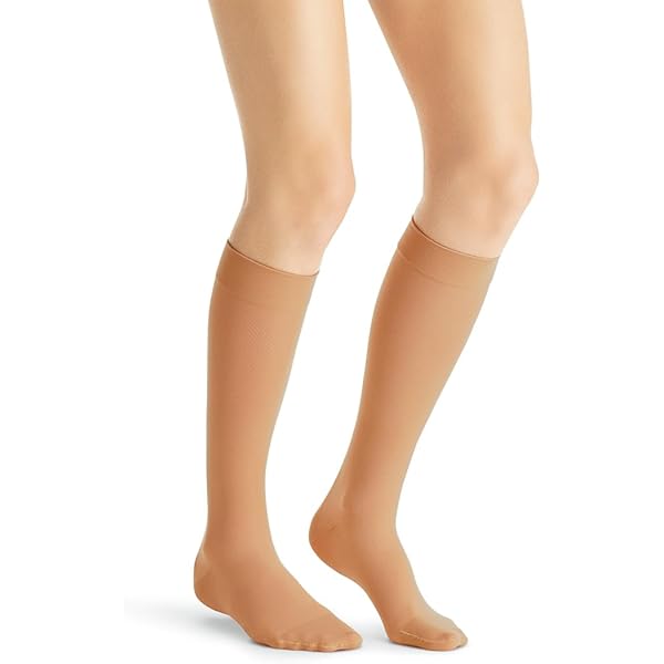 Compression Stocking, Knee High, 15-20 mmHG, Closed Toe, Sun Bronze, Medium (Continental US Only)