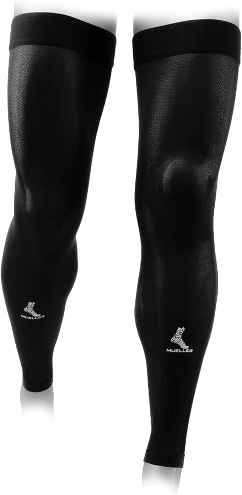 Compression Sleeve, Leg, Large, Black, Graduated, Durable Fabric (Products are only available for sale in the U.S.) (Products cannot be sold on Amazon.com or any other 3rd party platform without prior approval by Mueller.)