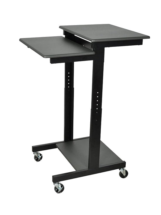 Presentation Workstation, Adjustable-Height, Steel Frame with Black Powder Coat Finish, 24"W x 31"D x 39"-45"H, Assembly Required (DROP SHIP ONLY)