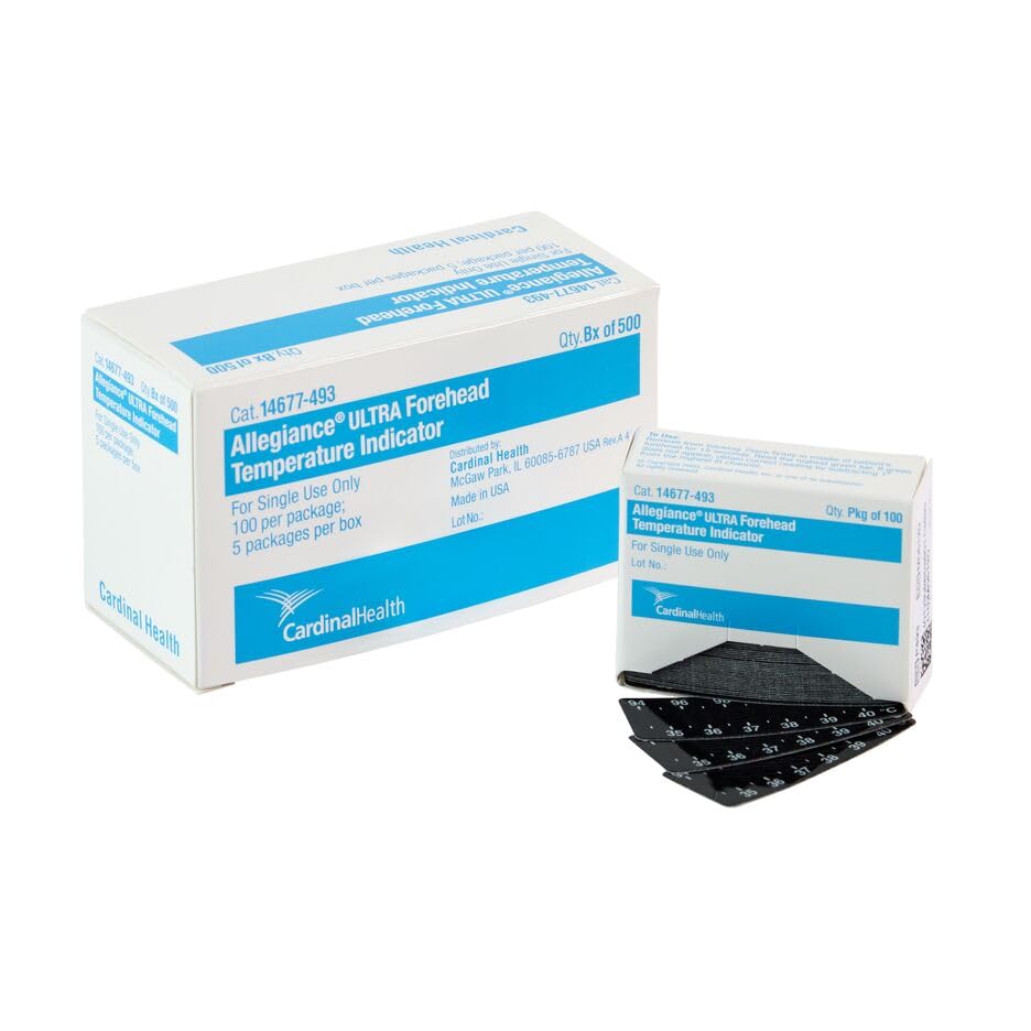 Cardinal Health Ultra Forehead Temperature Indicator Strip, 100/pk, 5pk/bx, 2bx/cs