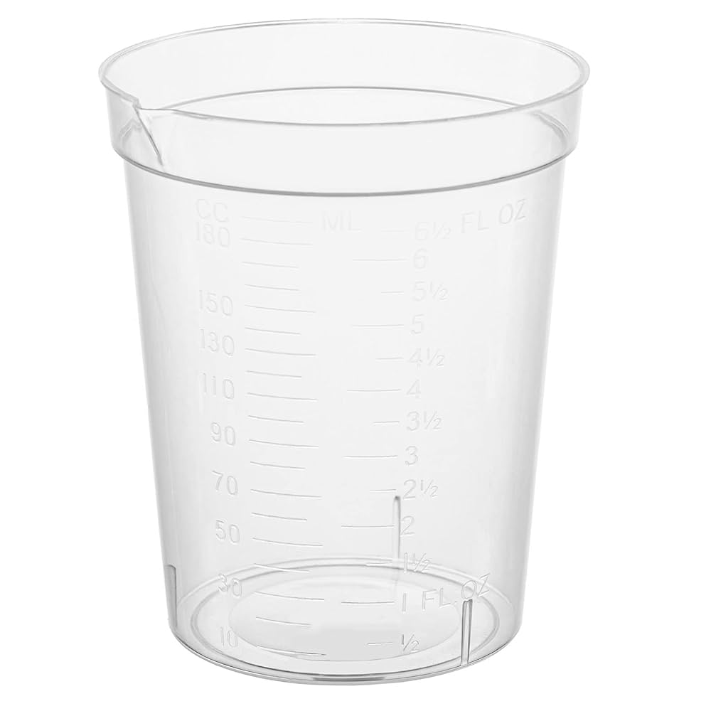 Mini Beaker, 6.5 oz, Pour Spout, PP, 25/pk, 20 pk/cs