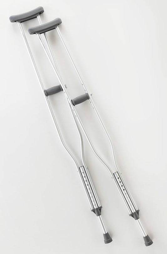 Crutch Axillary, Push Button, Adjustable, Aluminum, Tall, 5' 10" - 6' 6", 300 lb Capacity, 8 pr/cs (Continental US Only)
