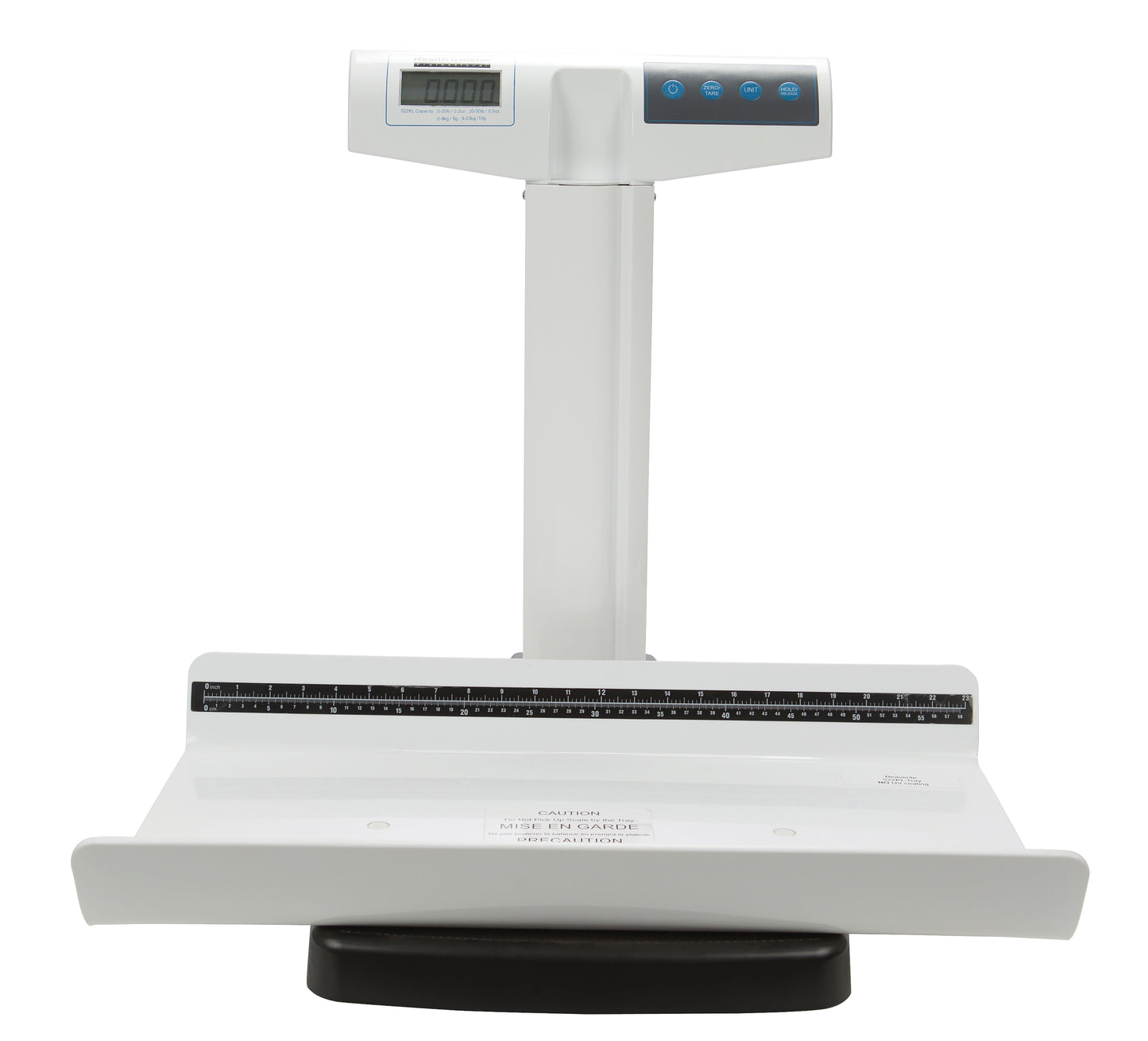 Digital Pediatric Tray Scale with Mechanical Height Rod, KL/KG, Optional Pelstar Wireless Technology, Variable Auto-Off Time, Audible/Mute Sound Option, Enabling Unit View with UOM Locked, Auto-Weight Holdf or 30 to 60 sec, Auto Zerio on Power Up, Everlock, Reweigh, Pre-Tare, Recall (DROP SHIP ONLY)