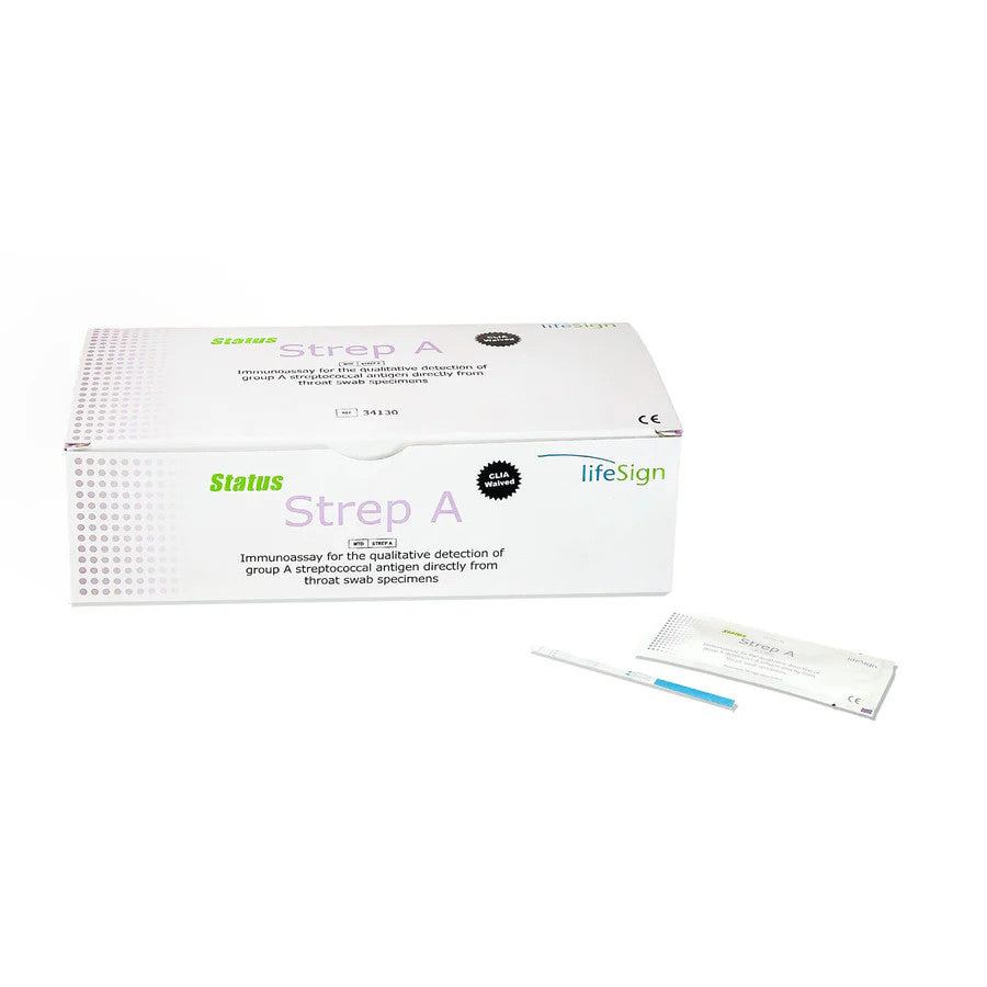 Status Strep A Strip, CLIA Waived, Individually Pouched, 30 tests/bx (Item is Non-Returnable) 