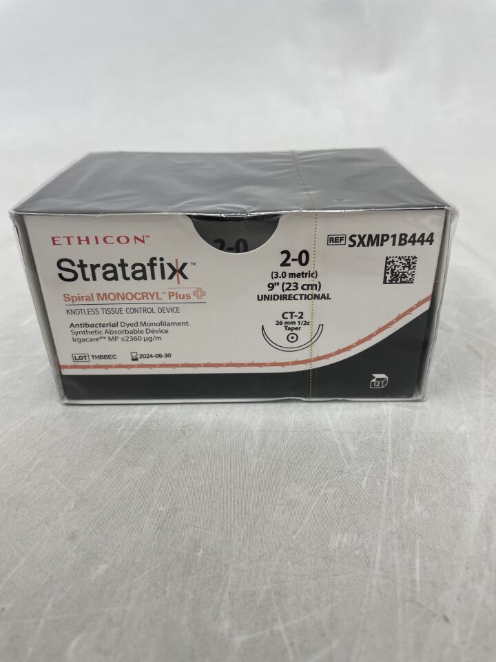 2-0 23cm STRATAFIX Spiral Unidirectional MONOCRYL Plus Dyed CT-2, 12/bx (Continental US Only)