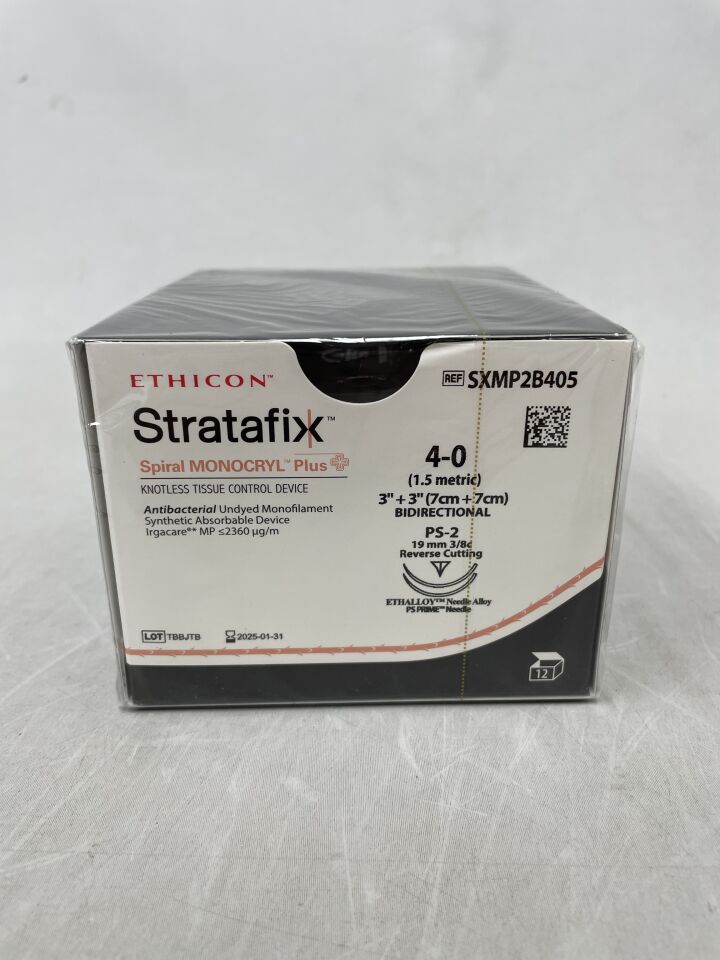 Suture, Spiral, Undyed, Size 4-0, Needle PS-2, 7cm x 7cm, 12/bx (Continental US Only)