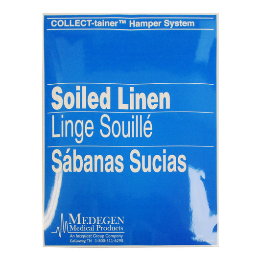 Soiled Linen Label, 12' x 9_", White & Blue