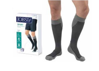 Sport Sock JOBST, 20-30mmhg, Knee High, Large, Royal Blue/Grey, Closed Toe, 1/pr (Continental US Only)