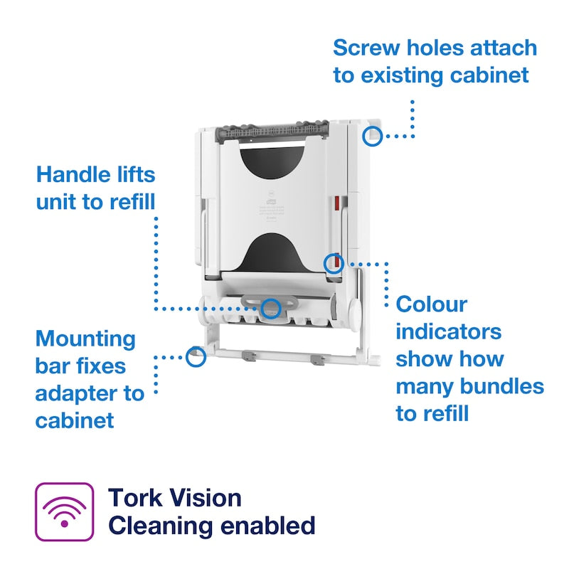 PeakServe Small Recessed Cabinet Towel Adapter, White, 1/cs (96 cs/plt)