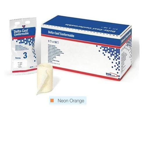 Delta-Cast Conformable Casting Tape, Polyester, 4" x 4 yd, Neon Orange, 10/bx (Continental US Only)