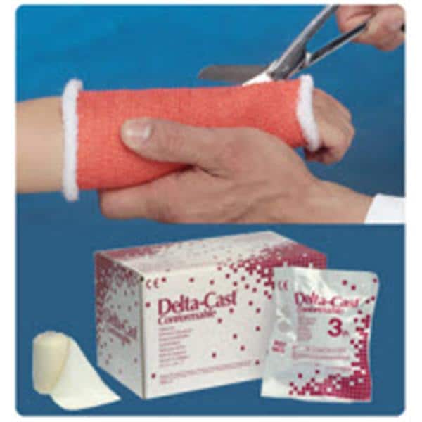 Delta-Cast Conformable Casting Tape, Polyester, 2" x 4 yd, Red, 10/bx (Continental US Only)