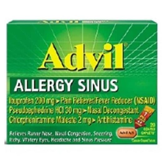 Advil Allergy/Sinus Caplets, 200mg/30mg, 20/bx, 72bx/cs