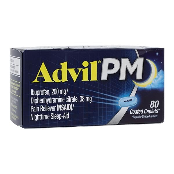 Advil PM Caplets, Coated, 200mg/38mg, 80/btl, 36 btl/cs