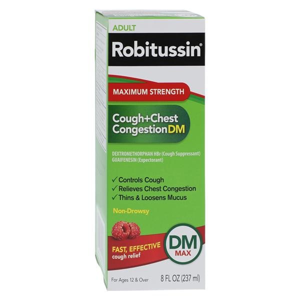Robitussin Adult Cough+Chest CongestionDM, Maximum Strength, 8 fl. oz, 12/cs (Available for sale in US only) (Products cannot be sold on Amazon.com or any other third Party sites.) (Item is Non-Returnable)