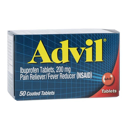 Advil Tablets, Coated, 200mg, 50/btl, 36 btl/cs (Available for sale in US only) (Products cannot be sold on Amazon.com or any other third Party sites.) (Item is Non-Returnable)