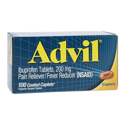 Advil Caplets, Coated, 200mg, 100/btl, 36 btl/cs