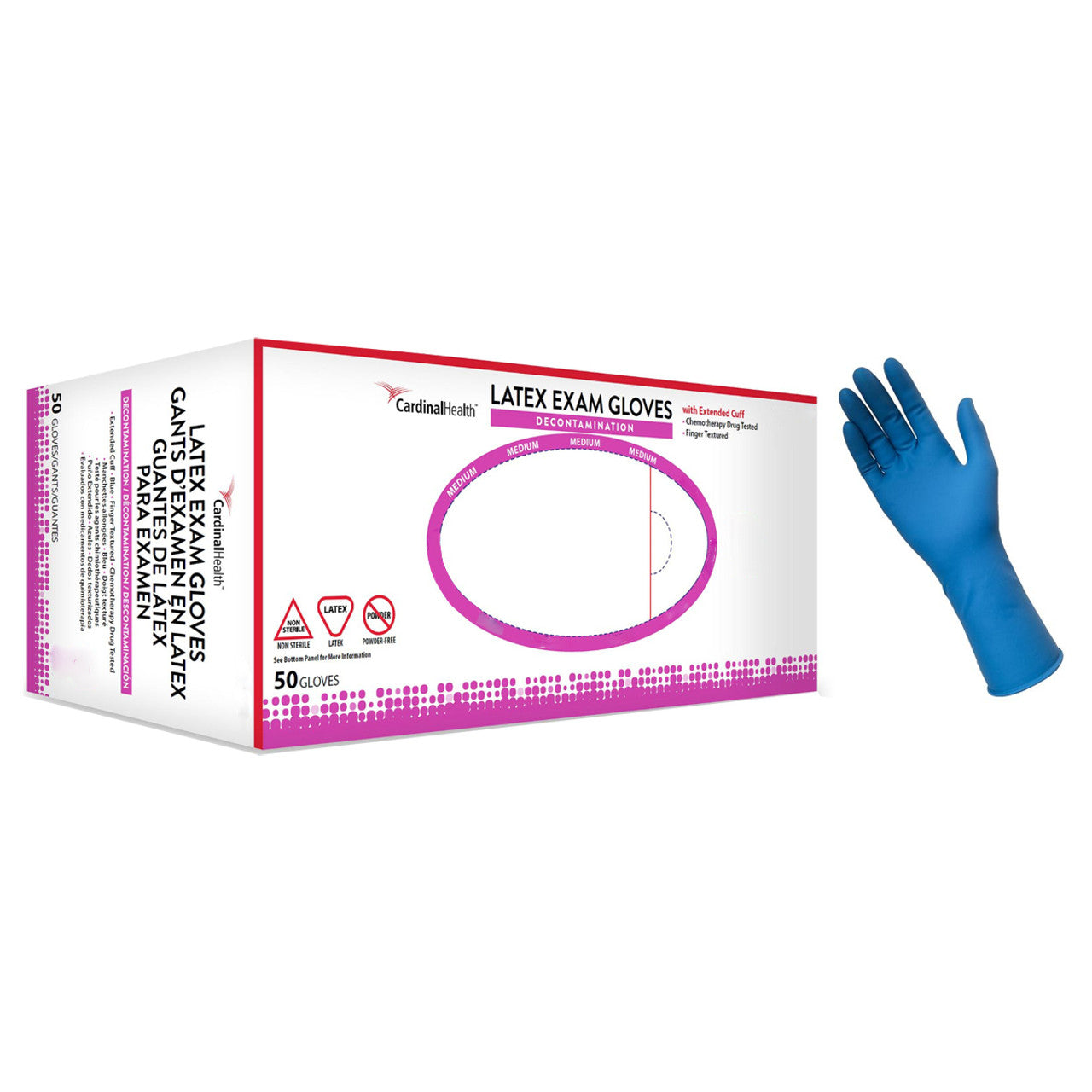 Decontamination Exam Glove, Latex, Blue, X-Large, 50/bx, 10 bx/cs (Continental US Only)
