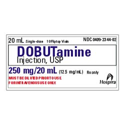 Dobutamine Injection, USP, 12.5 mg/ml, 20 ml Vial, Single Dose, Glass Fliptop Vial, 10/bx (Rx) (Item is Non-Returnable) (We must have your Wholesale Drug License on File before shipping this product) (US Only, Excluding IN and ND)