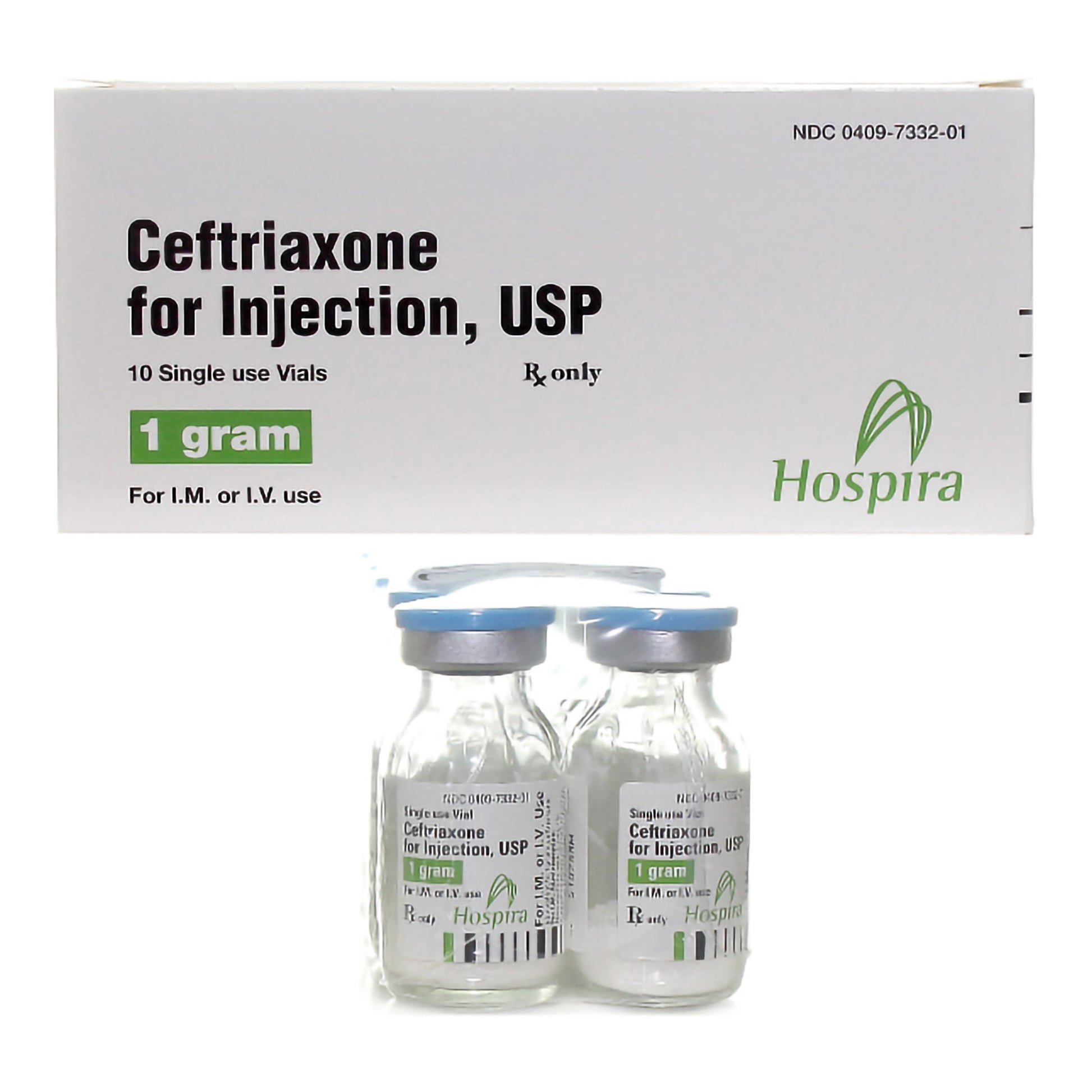 Ceftriaxone for Injection, USP, 1 g/ 15ml, Single Dose, Glass Fliptop Vial, 10/bx (Rx) (Item is Non-Returnable) (We must have your Wholesale Drug License on File before shipping this product) (US Only, Excluding IN and ND)