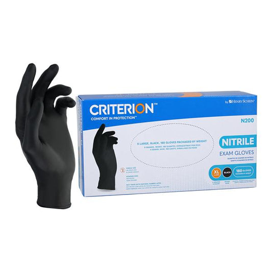 Exam Glove, Nitrile, Powder-Free, Accelerator-Free, Black, X-Large, 100/bx, 10 bx/cs