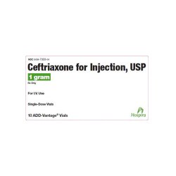 Ceftriaxone for Injection, USP, 1 g, Single Dose, ADD-Vantage Vial, 10/bx (Rx) (Item is Non-Returnable) (We must have your Wholesale Drug License on File before shipping this product) (US Only, Excluding IN and ND)