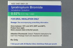 0.02% Ipratropium Bromide, 2.5 ml Solution, 25/bx (Rx) (US Only, Excluding IN and ND) (Product is Non-Returnable)