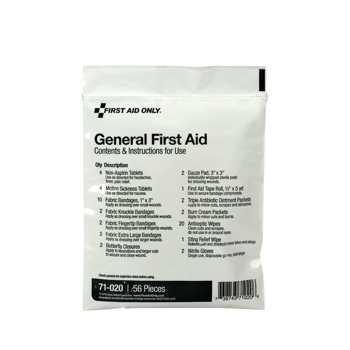 First Aid Triage Pack, General First Aid, w/ Meds (DROP SHIP ONLY - $150 Minimum Order)