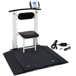 6570 3-in-1 Portable Standing, Seated, or Wheelchair Weighing Scale with Handrail and Seat - AC Adapter (DROP SHIP ONLY)