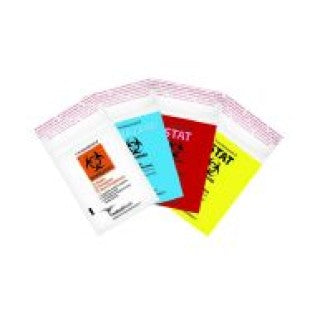 Zip Closure Specimen Transport Bag with Biohazard Logo, Clear, Medium, 8" x 10", 500/bx, 2 bx/cs (Continental US Only)