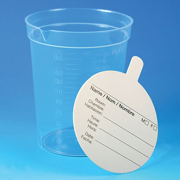 Mini Beaker, 6.5 oz, Pour Spout, PP, with Paper Lids, 25/pk, 20 pk/cs