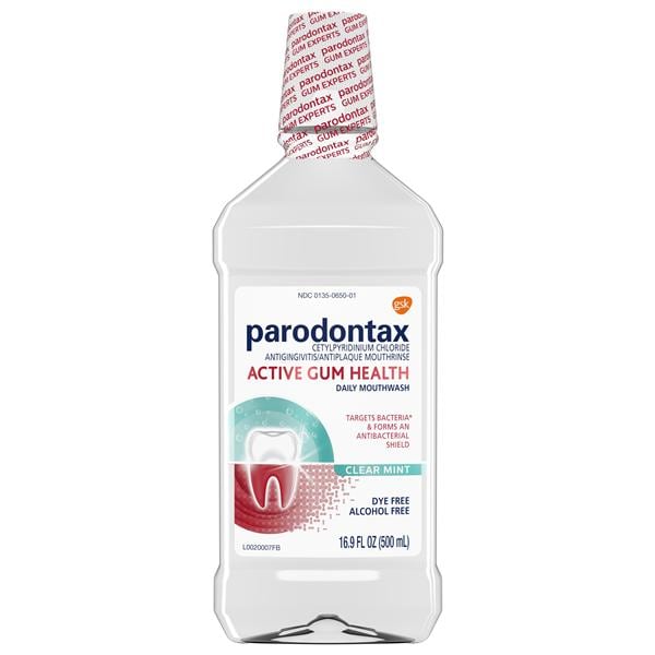 Parodontax Mouthwash, Clear Mint, 500 mL, 8/cs (Available for sale in US only) (Products cannot be sold on Amazon.com or any other third Party sites.)